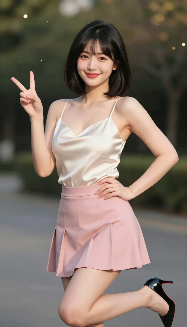 开心澜澜的胜利 pose